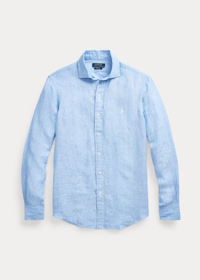 Men's Polo Ralph Lauren Slim Fit Linen Chambray Shirts | 918765ZHW